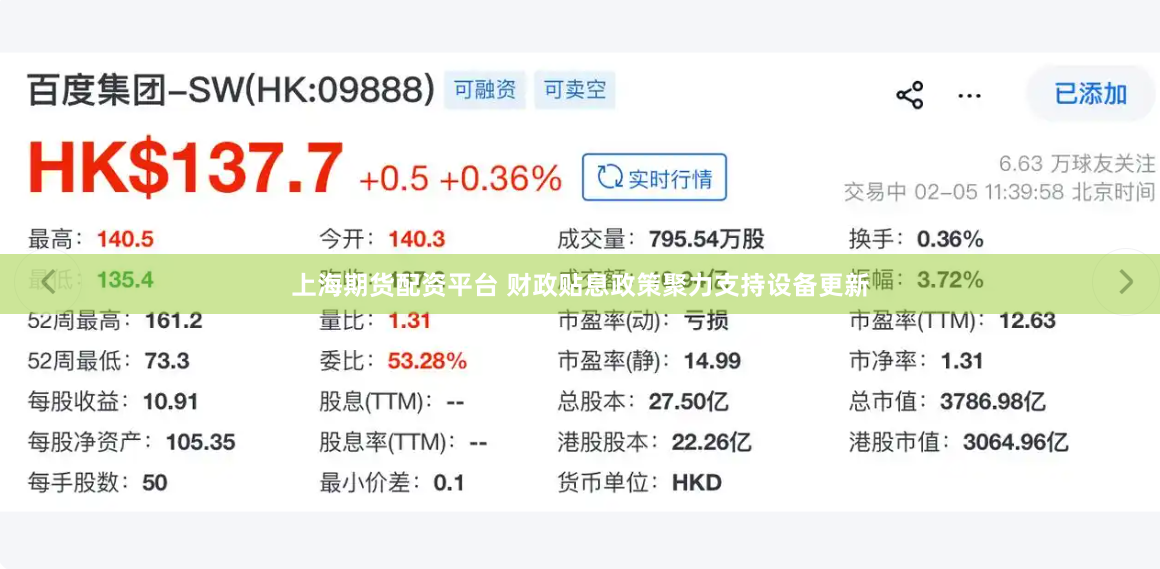 上海期货配资平台 财政贴息政策聚力支持设备更新